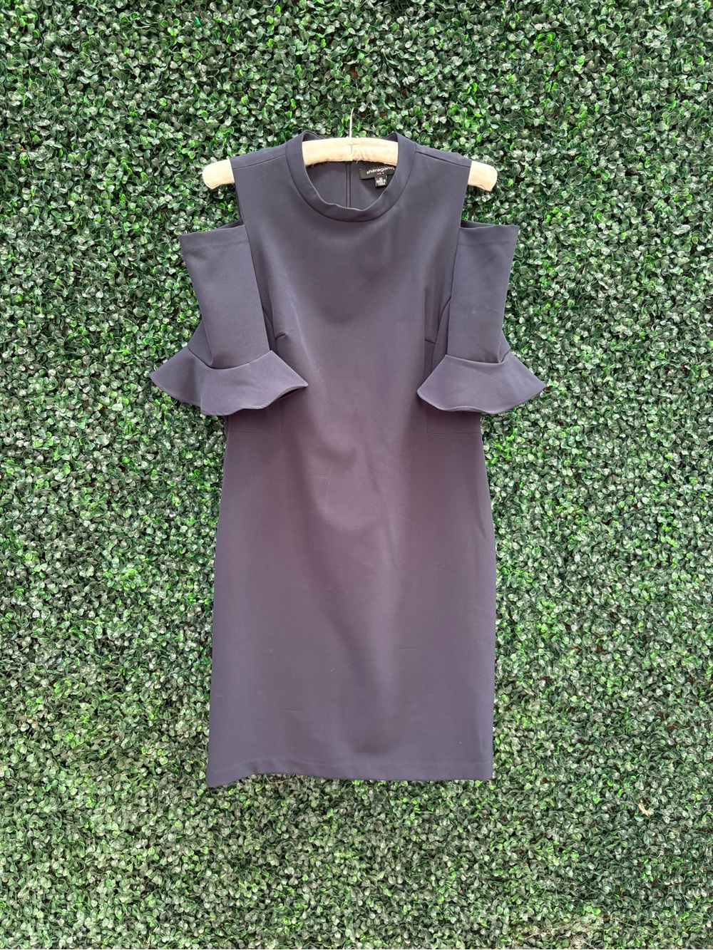Cold-Shoulder Navy straight line dress. Size 10